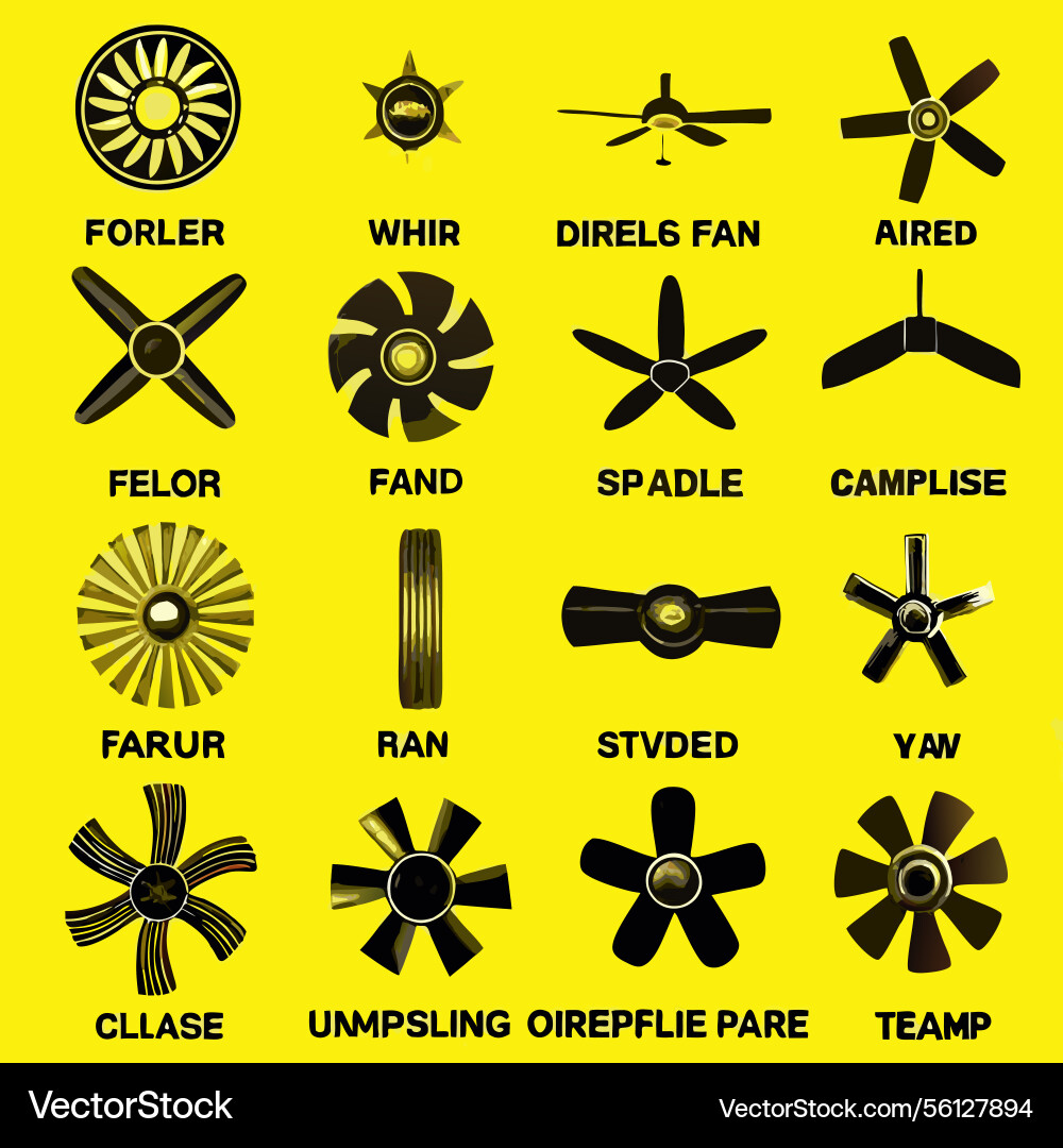 A comprehensive guide to various fan types Vector Image