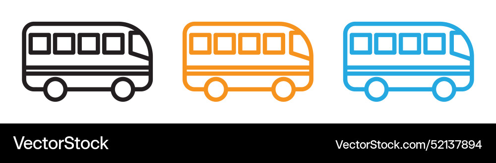 Bus logo set collection for web app ui Bus logo set collection for web app ui Vector Image