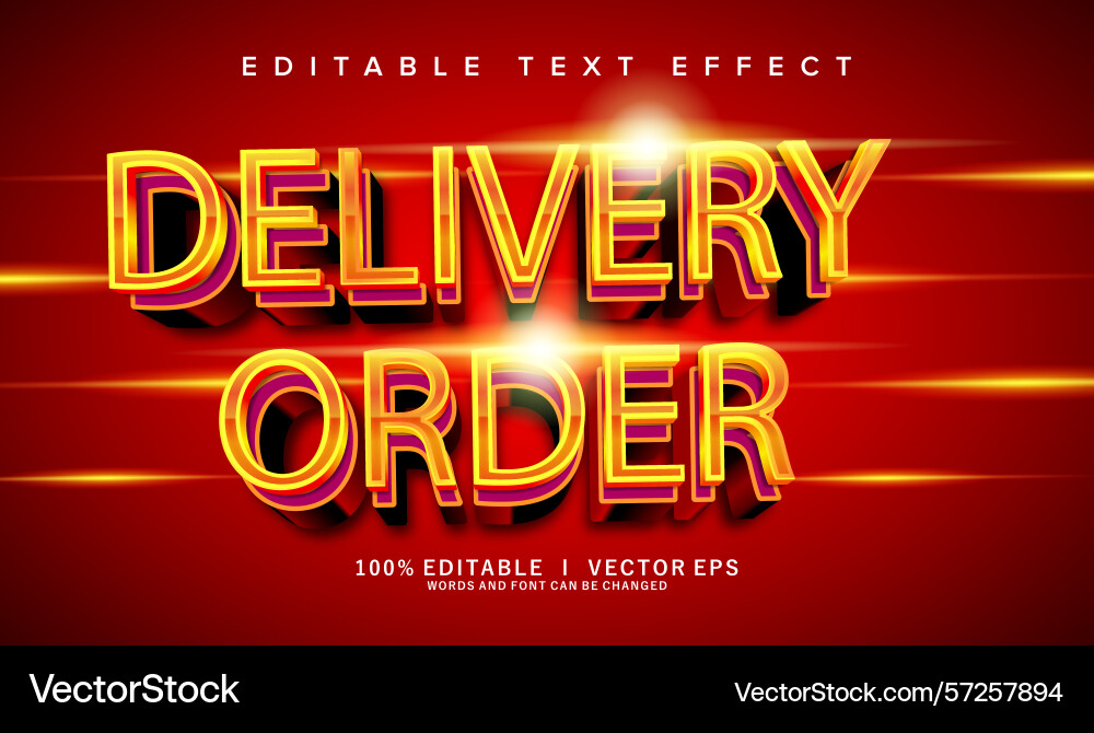 Delivery order text effect with modern style Delivery order text effect with modern style vector image