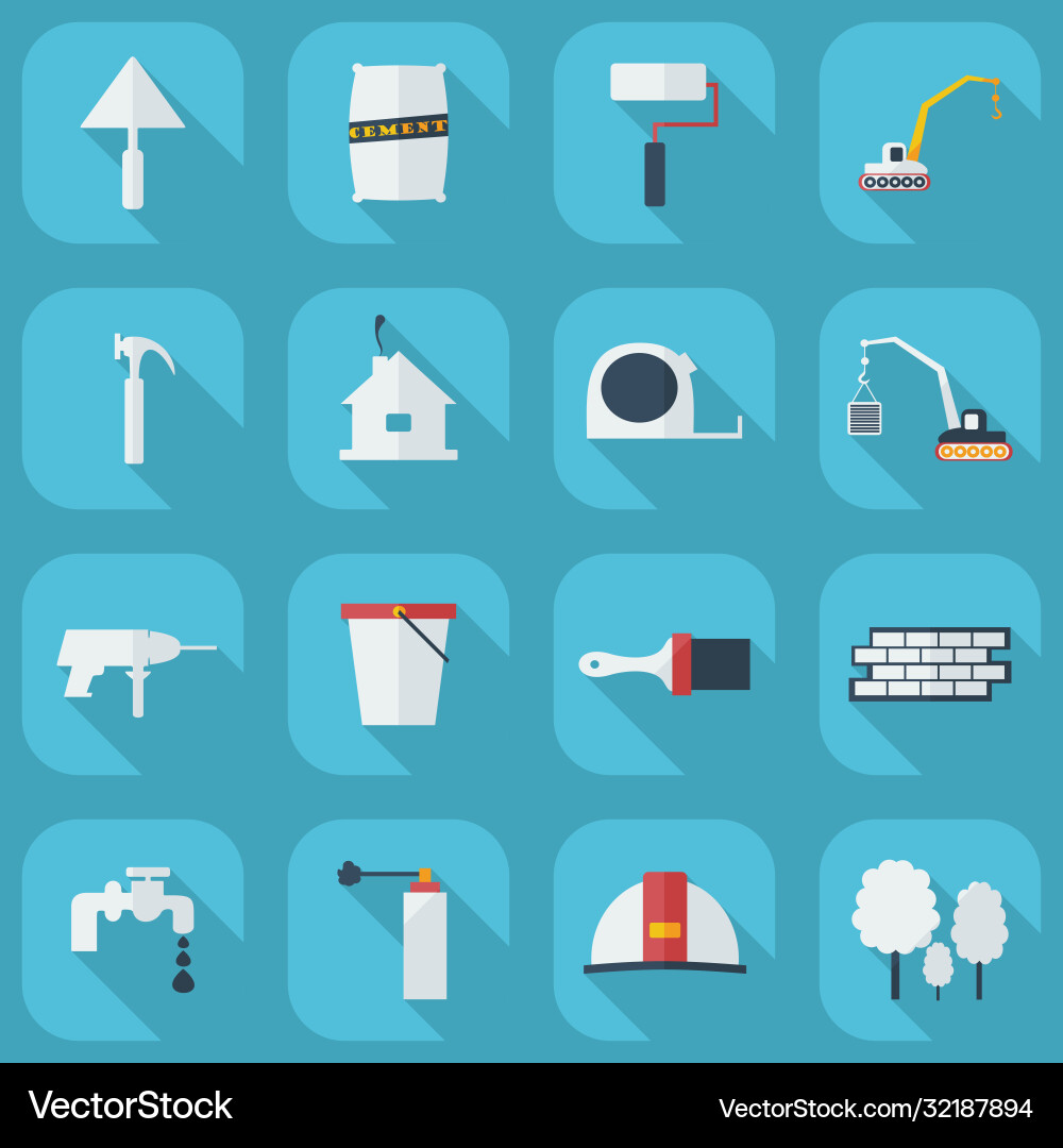 Flat concept set modern design with shadow vector image