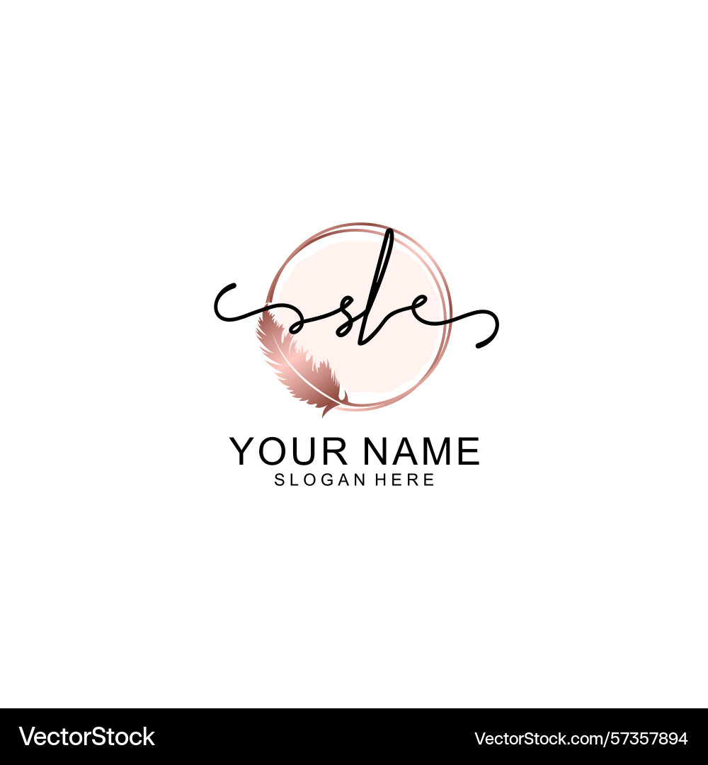 Handwritten sl initial logo with circle Vector Image