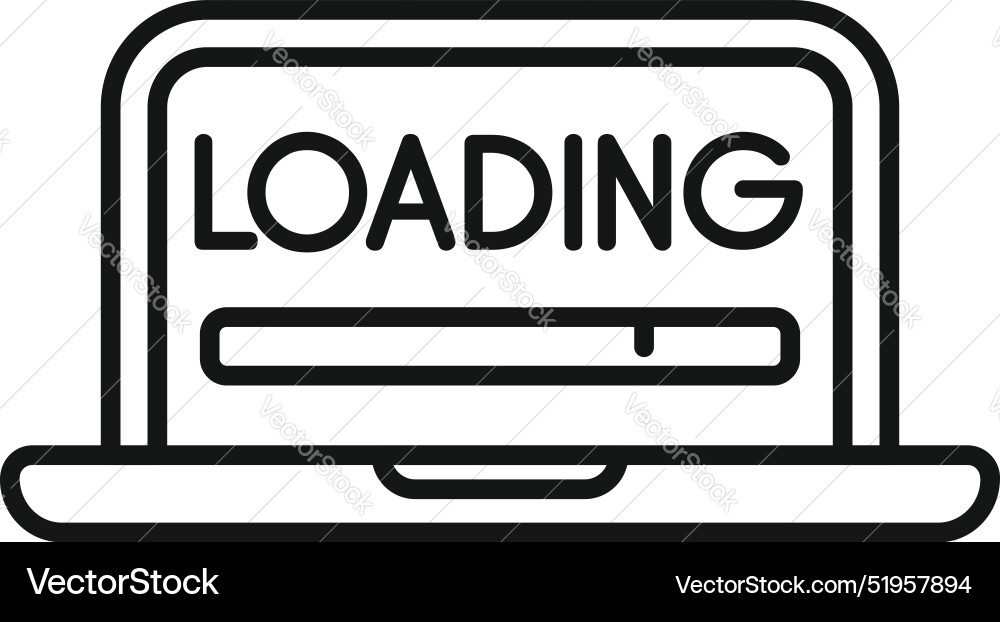 Laptop showing loading bar system update process Laptop showing loading bar system update process vector image