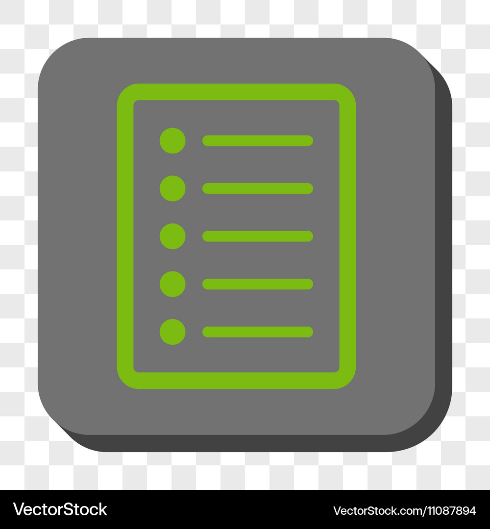 List page rounded square button Vector Image
