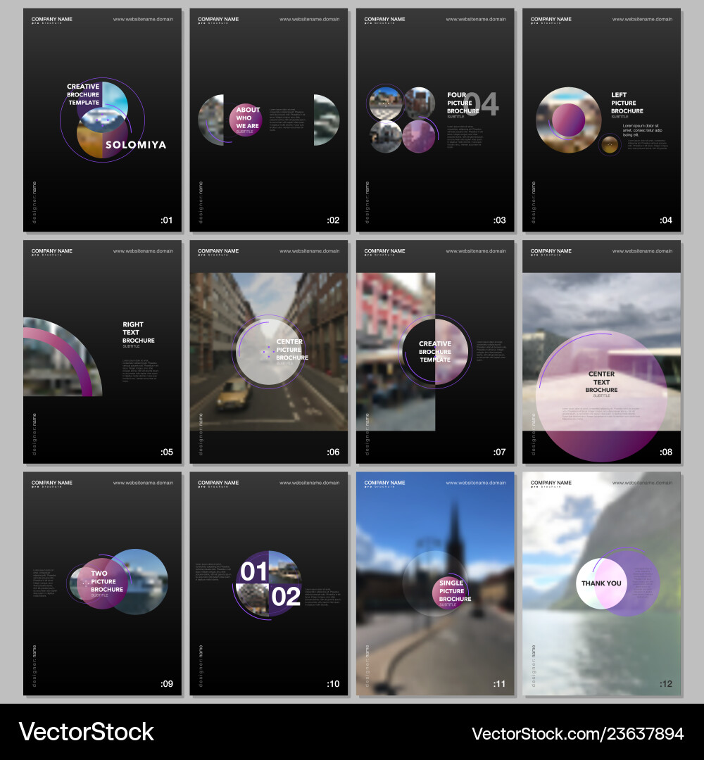 Minimal brochure templates with colorful circles Minimal brochure templates with colorful circles vector image