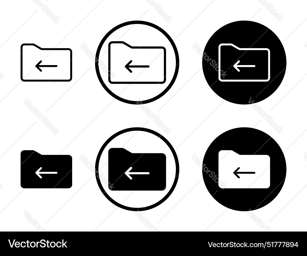 Move to folder line icon set Vector Image