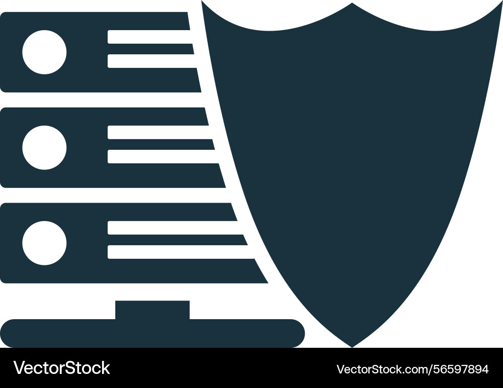 Server security protecting data center with shield Server security protecting data center with shield vector image