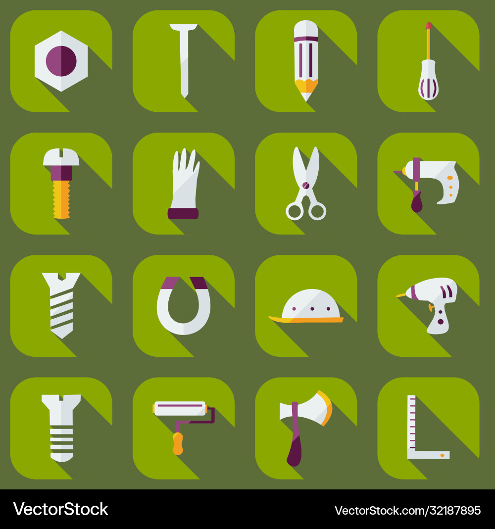 Flat concept set modern design with shadow vector image