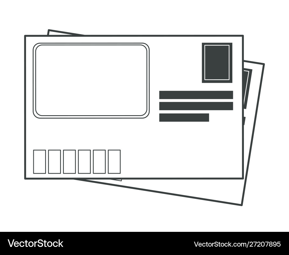 Post or print office printed envelope and message Post or print office printed envelope and message vector image