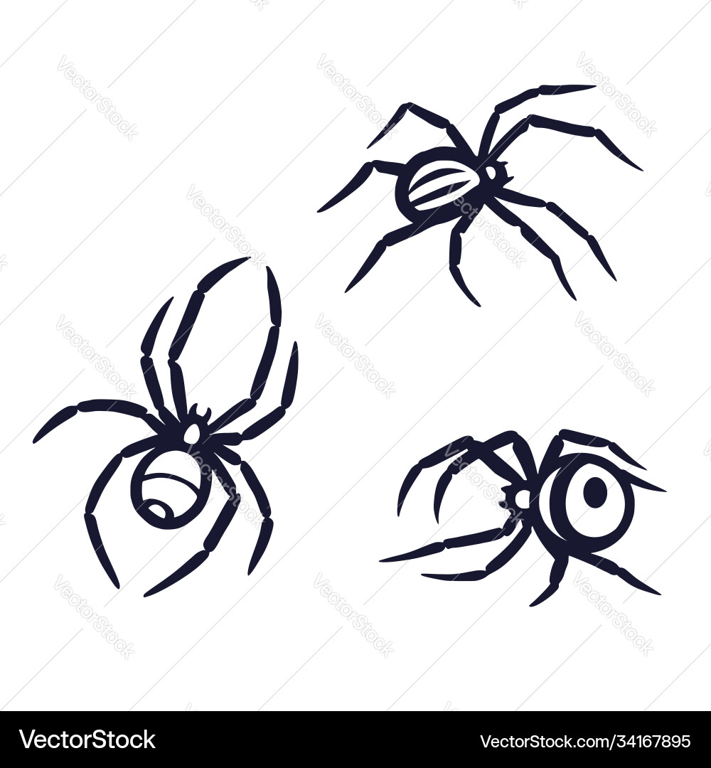 Set horrible spider for halloween holiday vector image