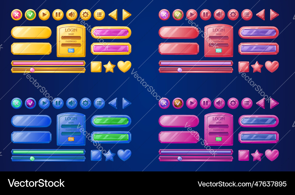 Spielen Spiel-Schnittstelle Taste ui Icon Design Spielen Spiel-Schnittstelle Taste ui Icon Design vektorbild