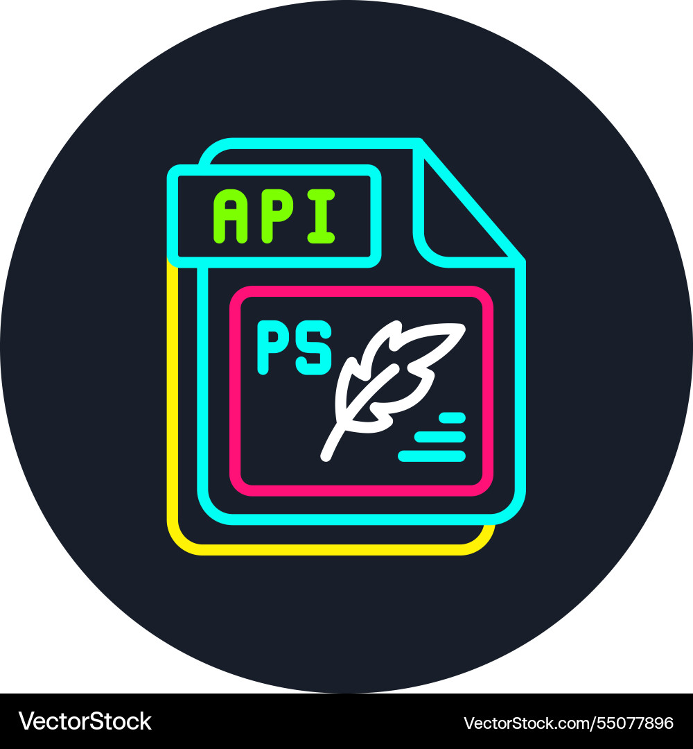 Api line multi color icon vector image