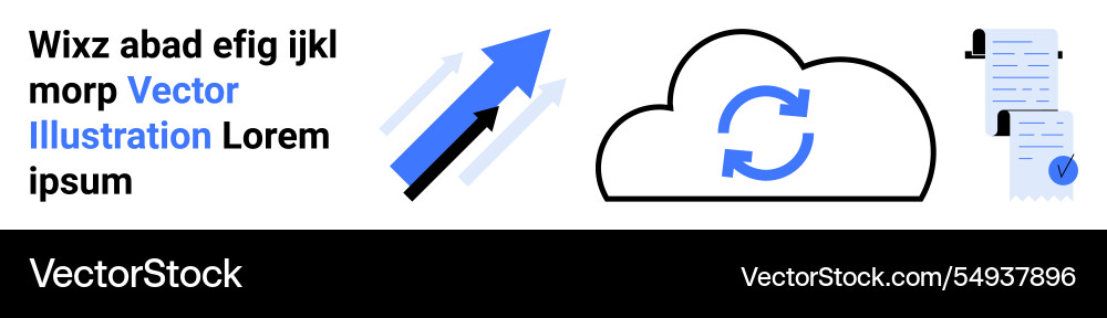 Cloud synchronization with upward arrows vector image