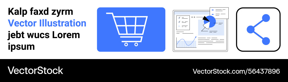 Digital shopping cart data analytics dashboard vector image