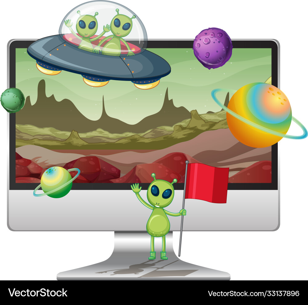 Galaxy background on computer screen Galaxy background on computer screen vector image