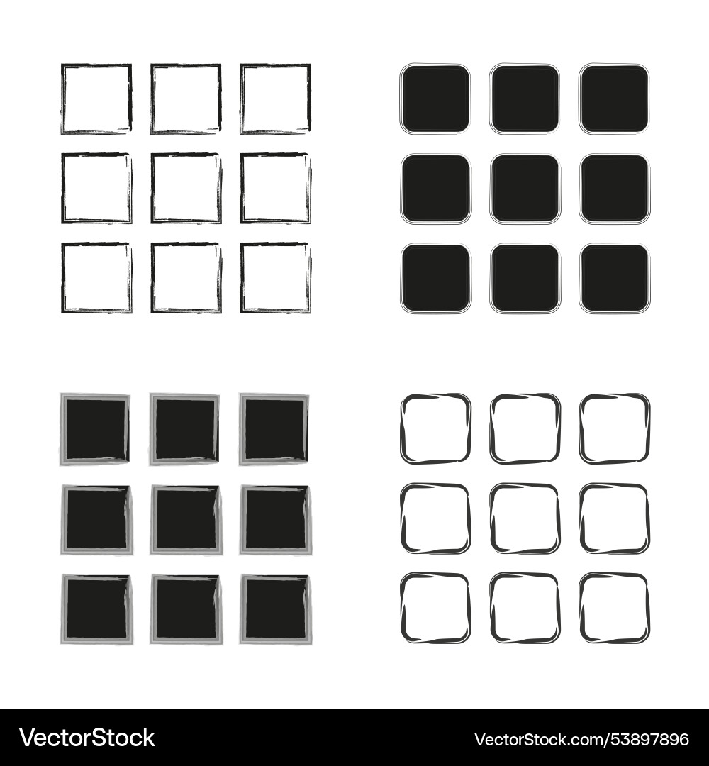 Grid icon square outline pattern minimal vector image