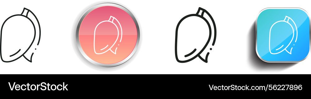 Mango icon thin linear regular and button style vector image