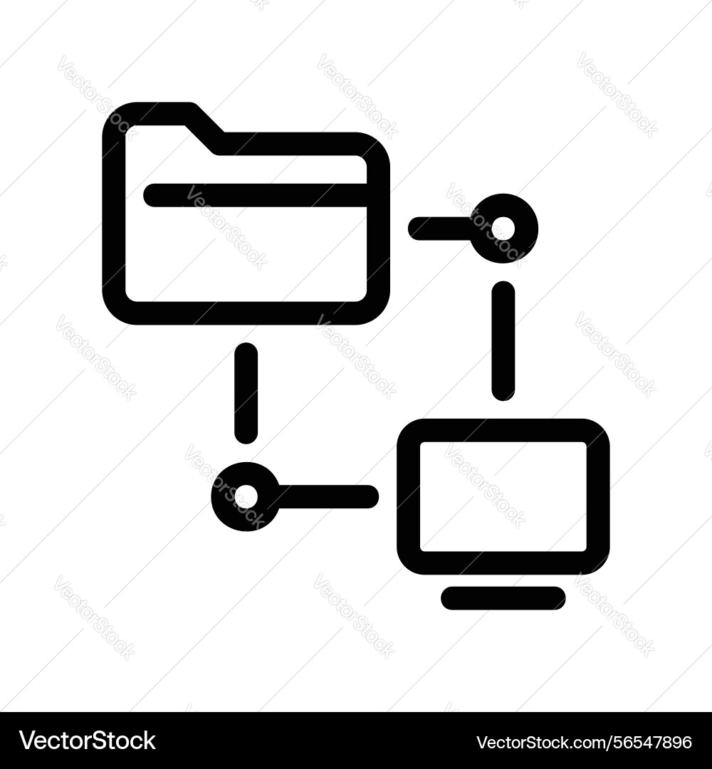 Ordnersymbol mit Computer-Bildschirm symbolisiert Ordnersymbol mit Computer-Bildschirm symbolisiert vektorbild