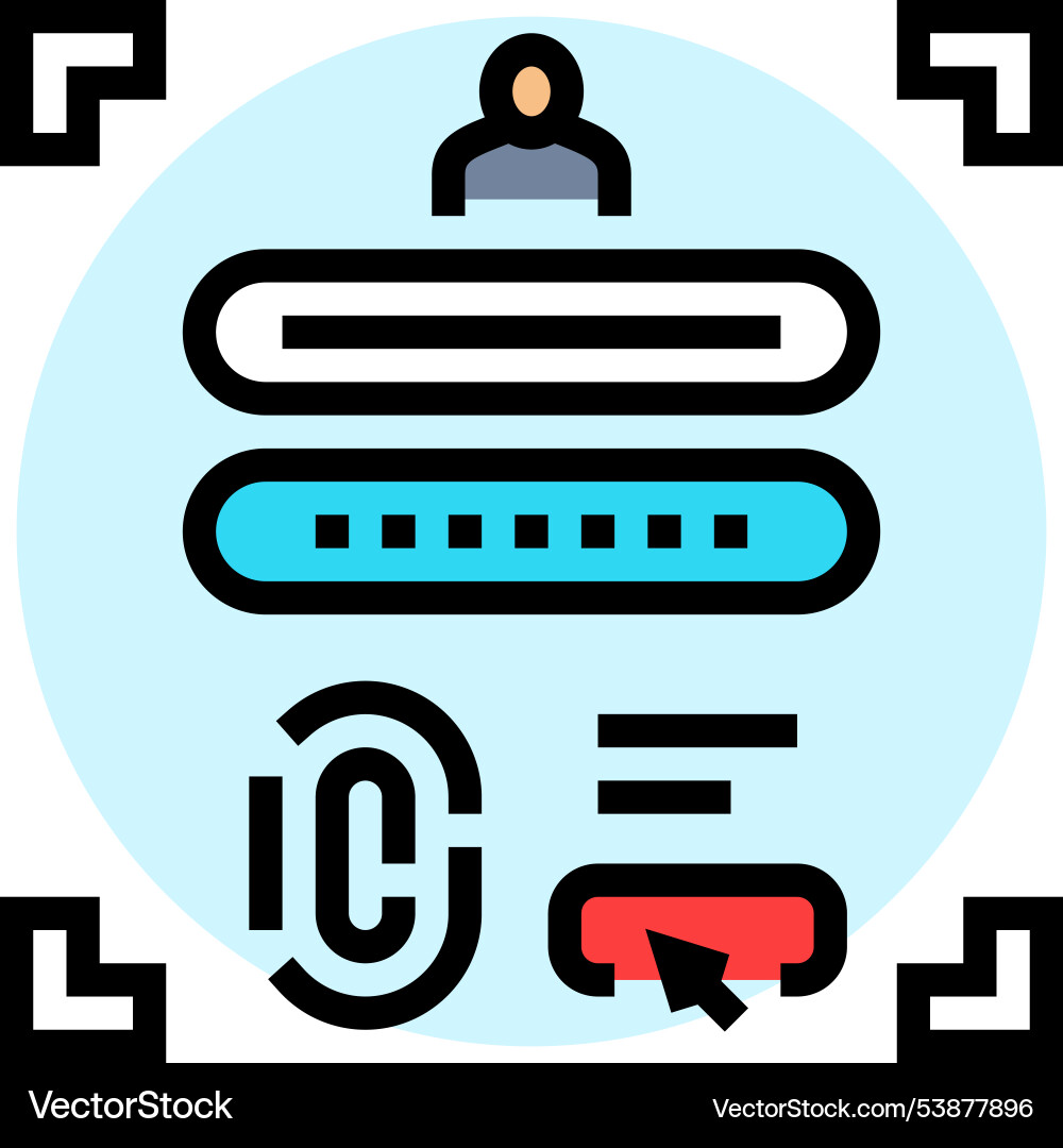 Password biometrics integration color icon Password biometrics integration color icon vector image