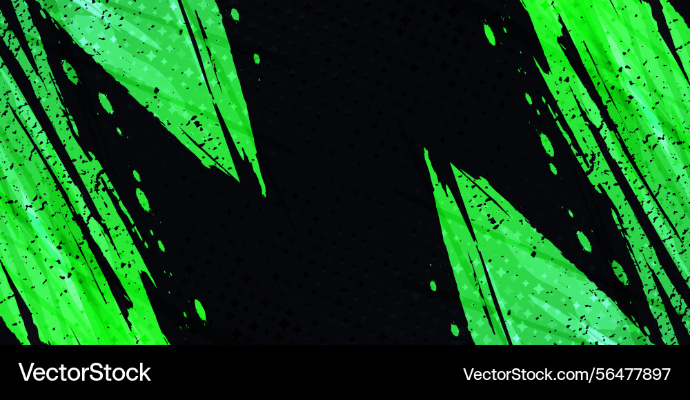 Abstract background with green gradient brush vector image
