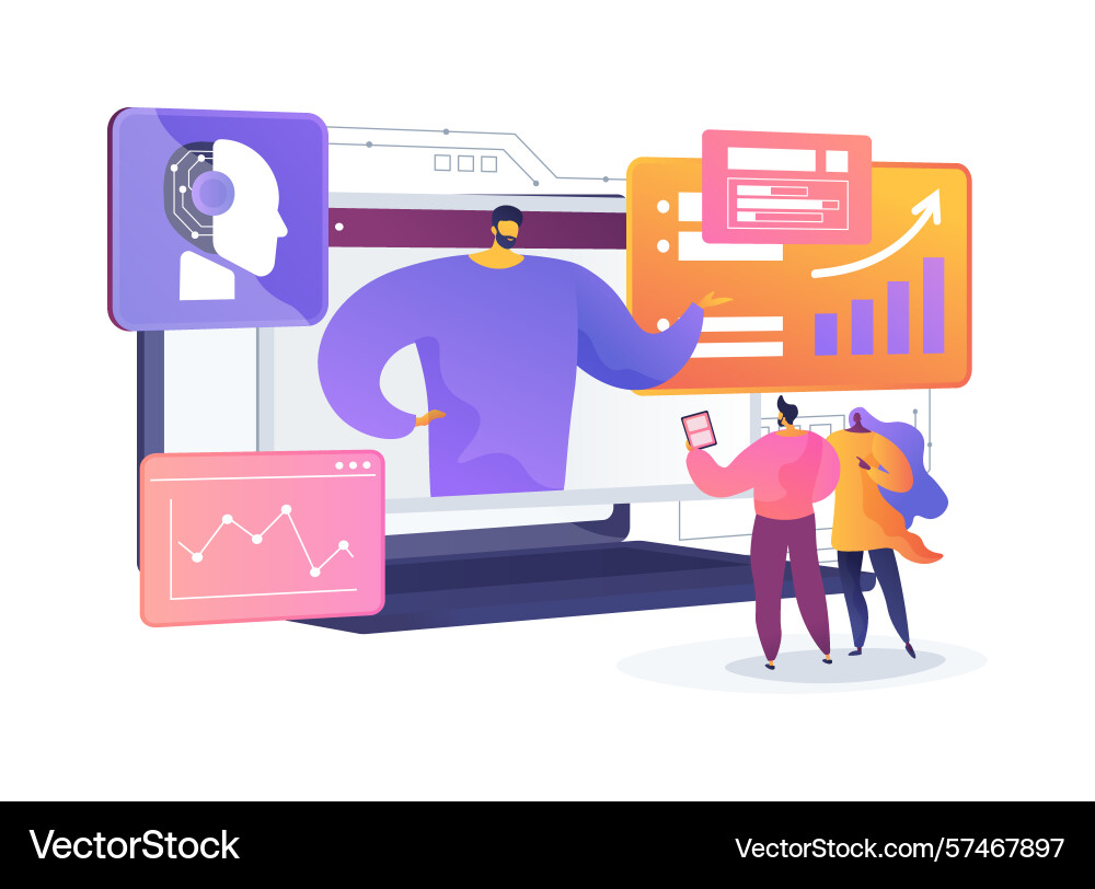 Ai-driven performance analytics for remote teams Vector Image
