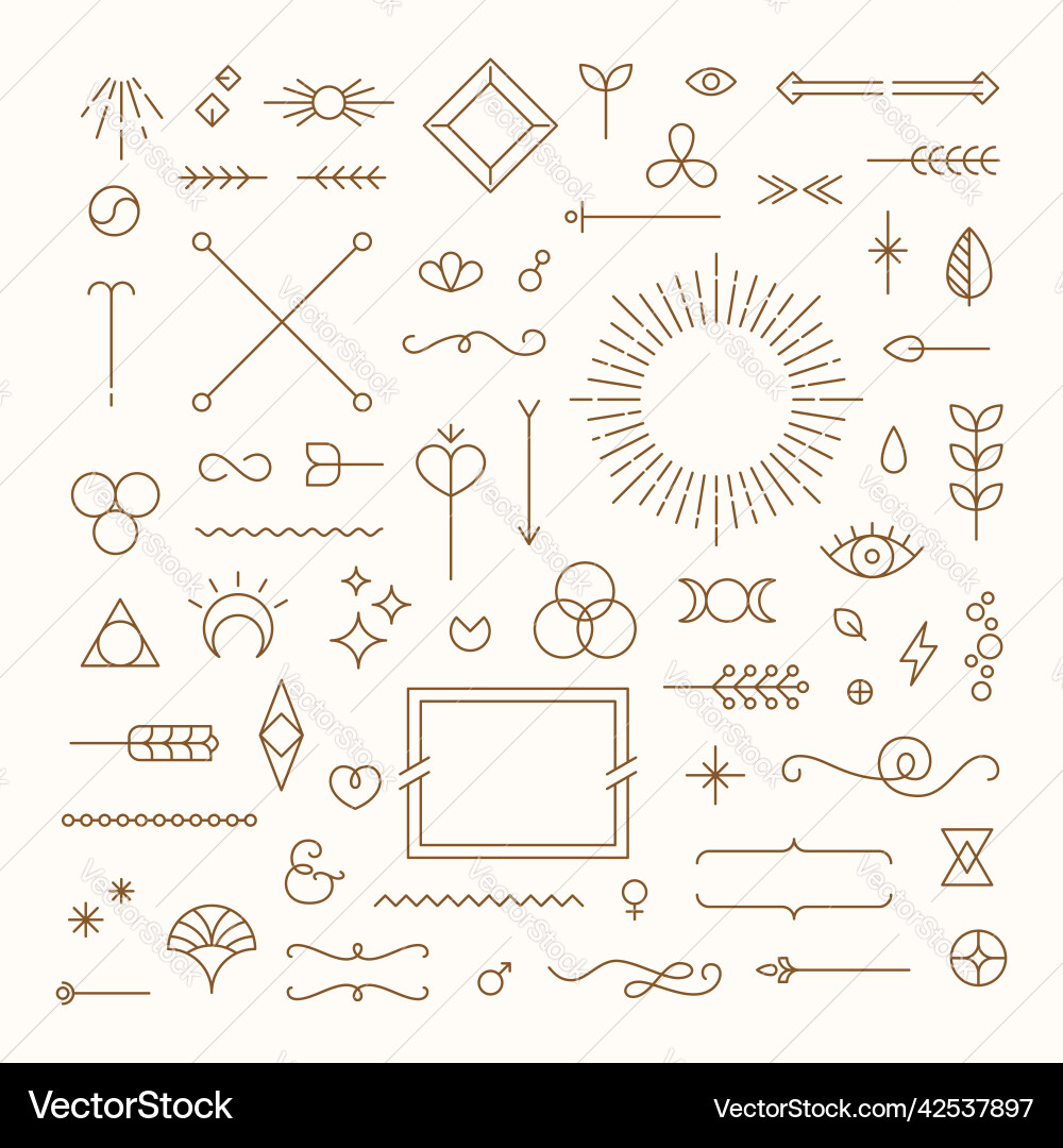 Art Deco Line Art Elements vector image