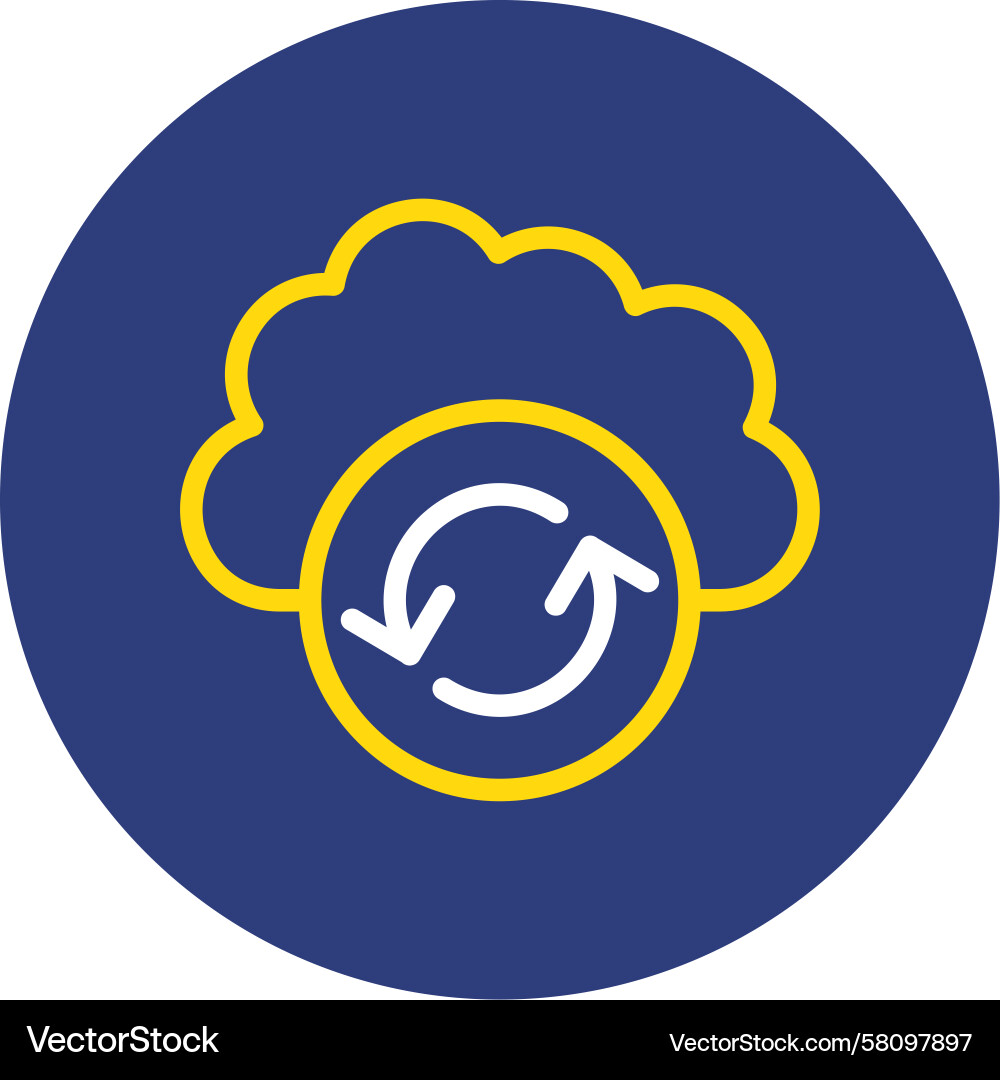 Cloud Synchronization Circle Icon Vector Image