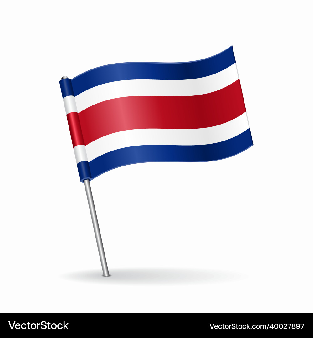 Costa rican flag map pointer layout Costa rican flag map pointer layout vektorbild