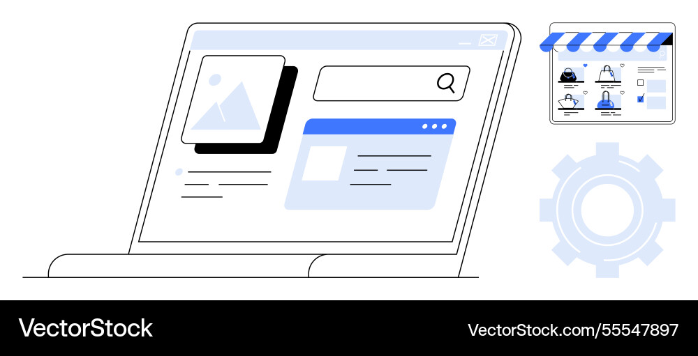 E-Commerce Webpage Schnittstelle mit Suchleiste E-Commerce Webpage Schnittstelle mit Suchleiste vektorbild