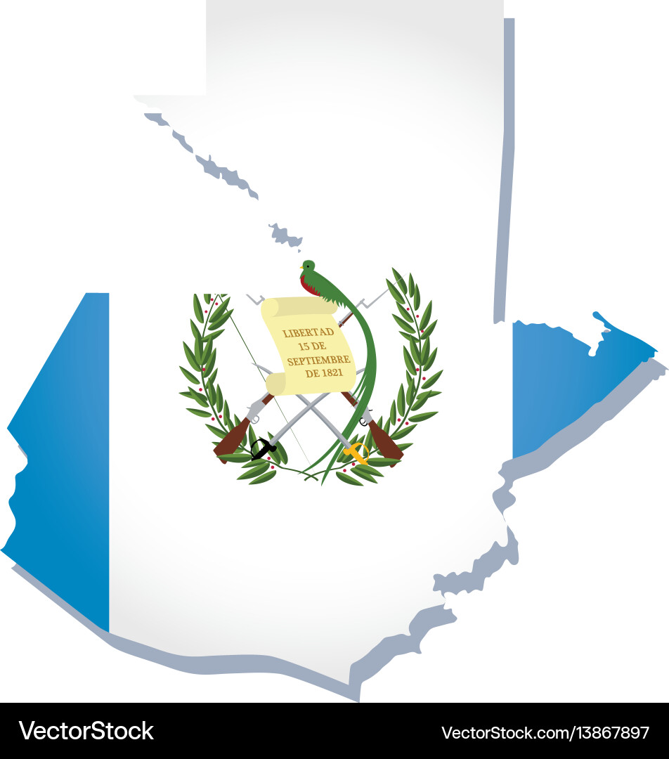 Guatemala Flag and Map Vector Image