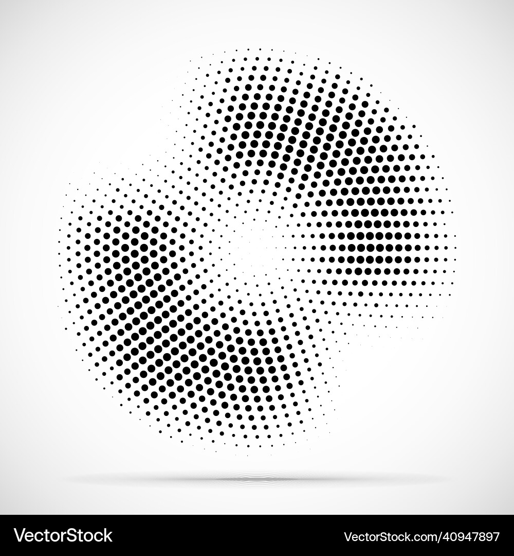 Halftone circle frame dots logo emblem Royalty Free Vector