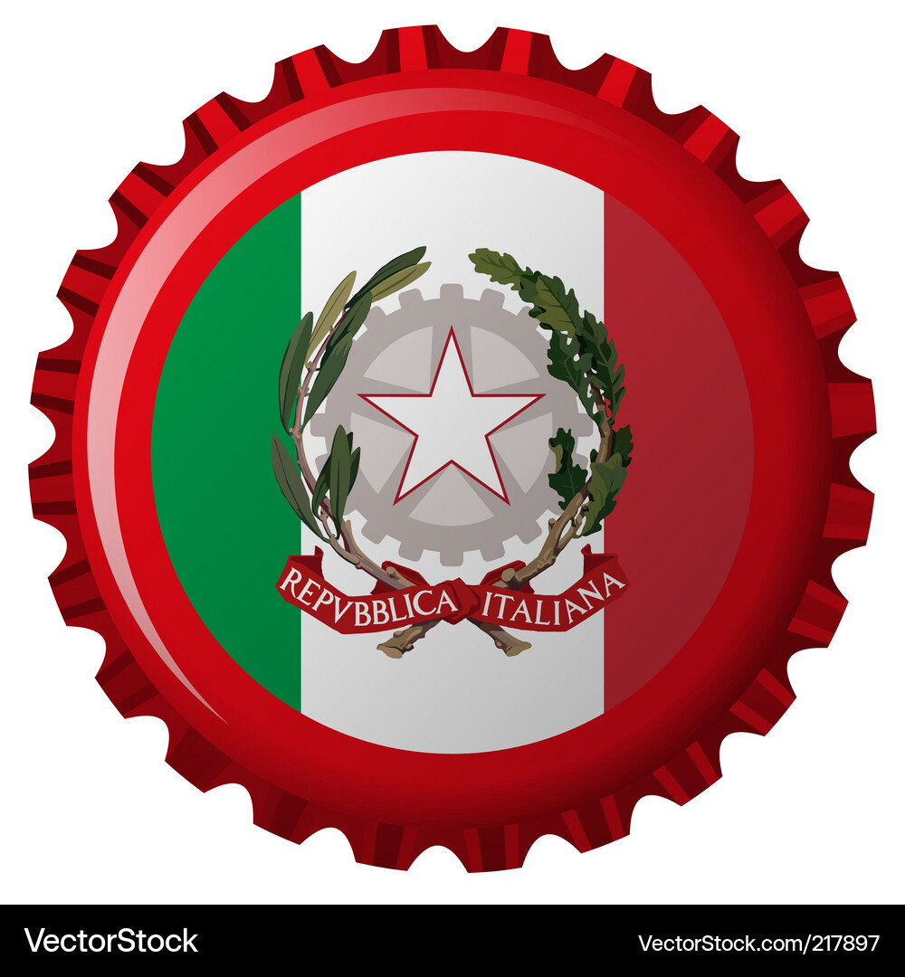 Italy bottle cap Vector Image