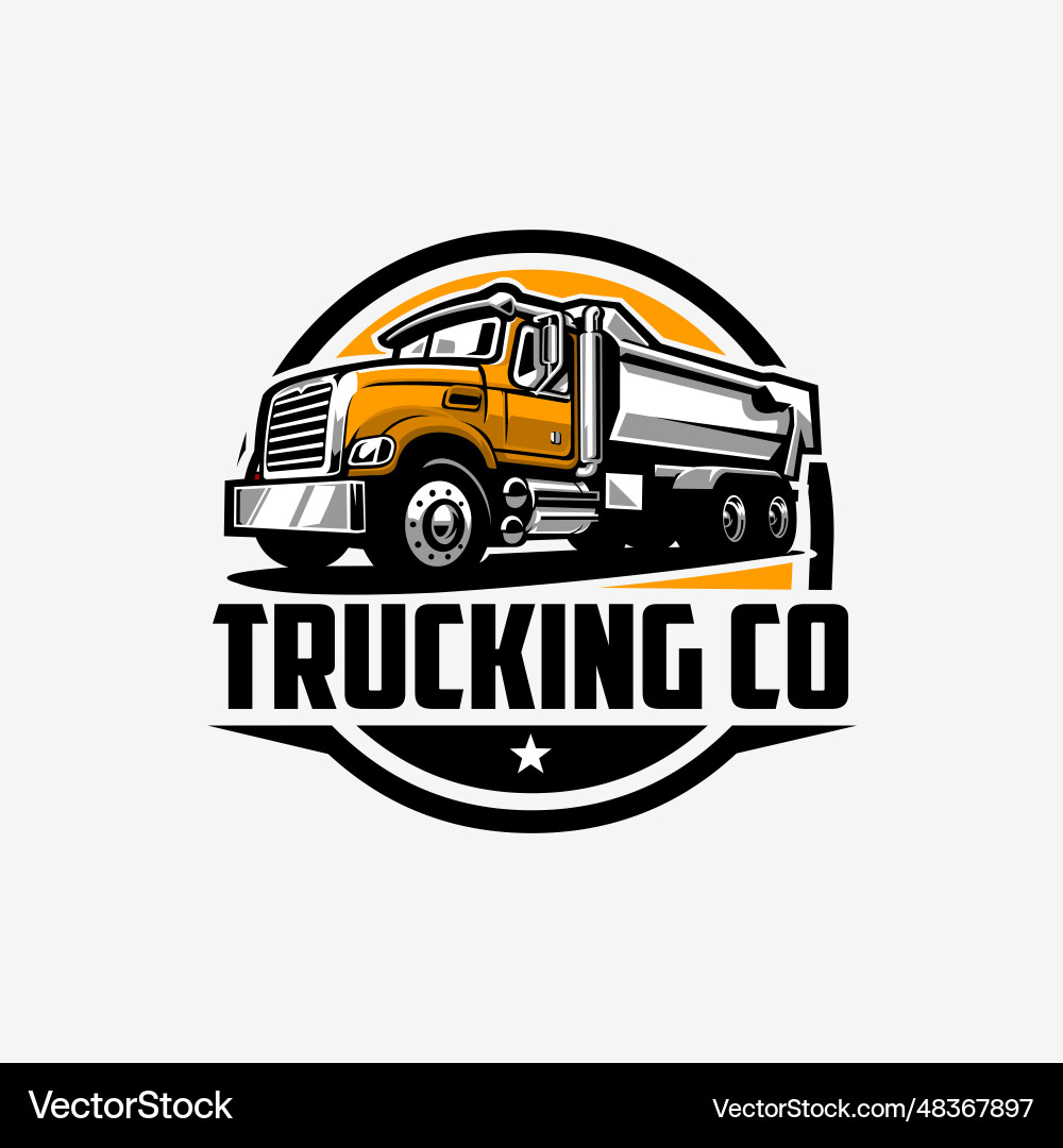 LKW-Unternehmen Badge Kreis Emblem Logo LKW-Unternehmen Badge Kreis Emblem Logo vektorbild