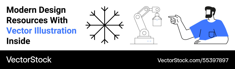 Modern design resources featuring mechanical arm Vector Image