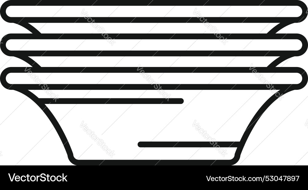Stack of clean empty plates line art drawing Stack of clean empty plates line art drawing vector image