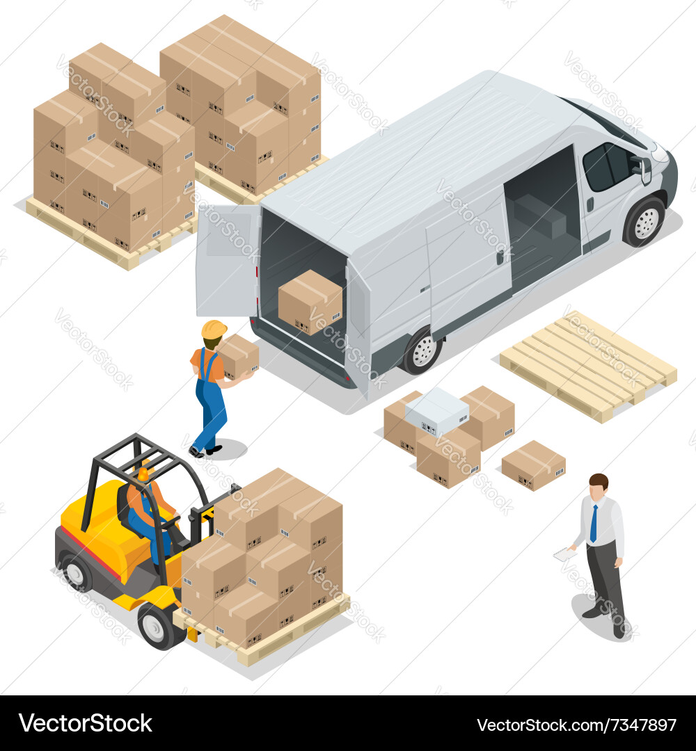 Warehouse Loading and Unloading vector image