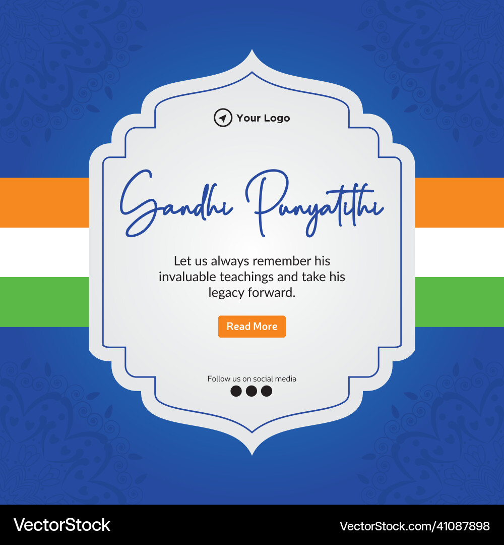 Banner design of mahatma gandhi punyatithi Banner design of mahatma gandhi punyatithi vector image