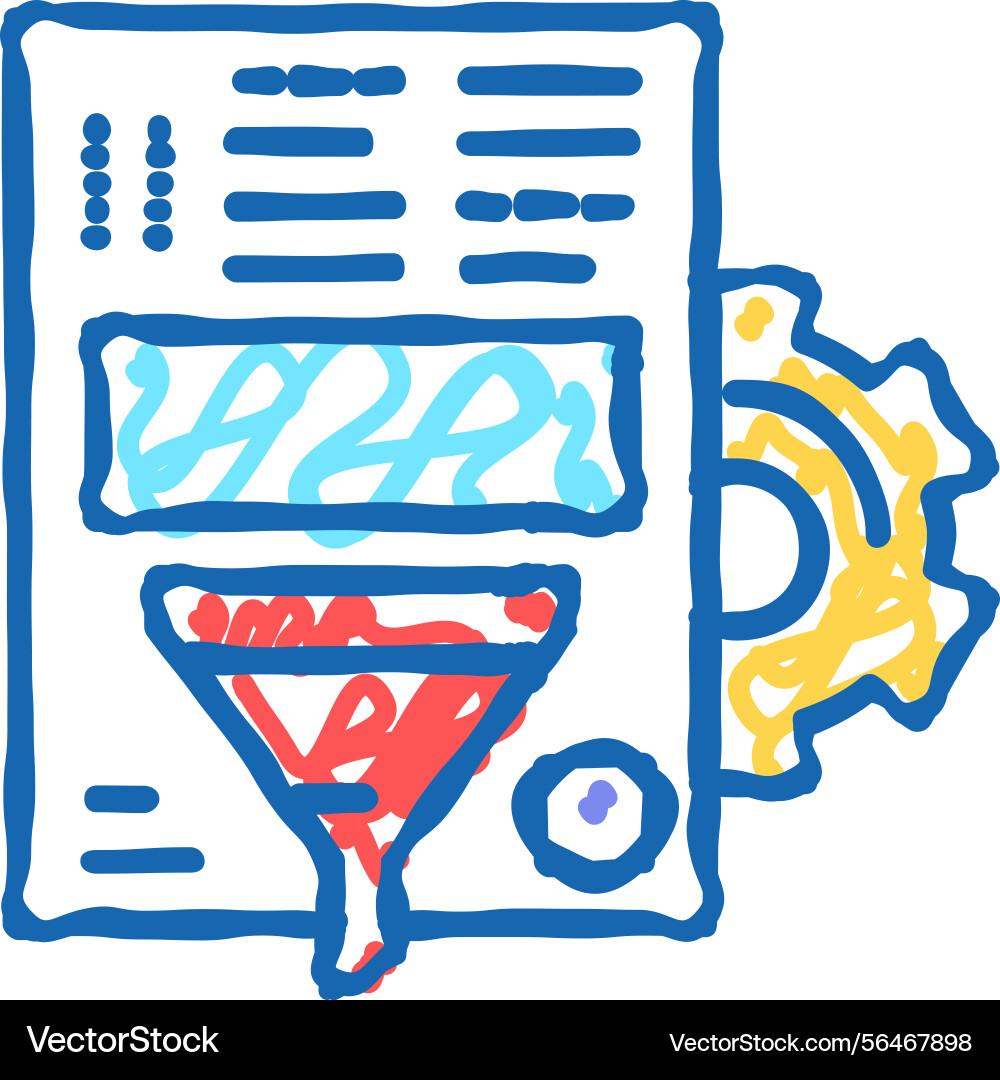 Binary code and folders icon doodle vector image