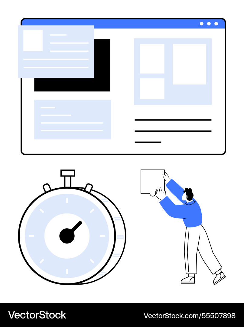 Efficient workflow concept with digital interface Efficient workflow concept with digital interface vector image
