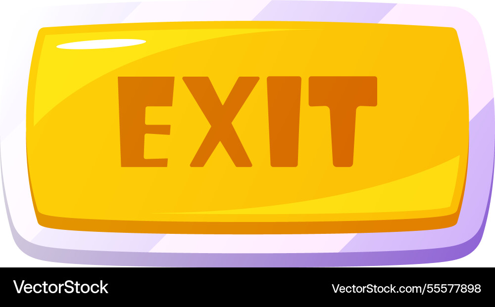 Exit game menu button vector image