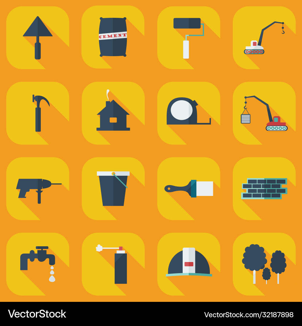 Flat concept set modern design with shadow Vector Image