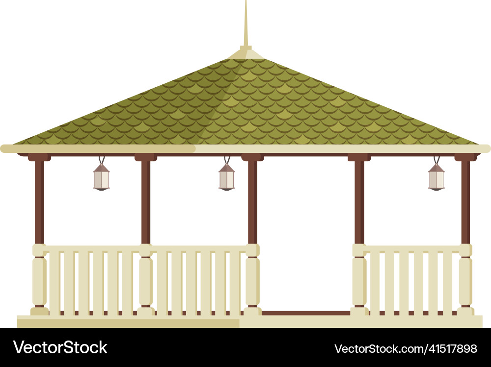 Gazebo flat icon vector image