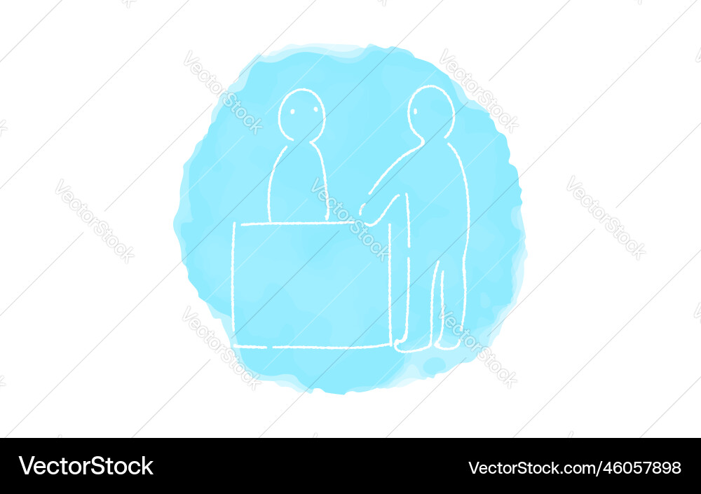 Handwritten simple icon reception counter Handwritten simple icon reception counter vector image