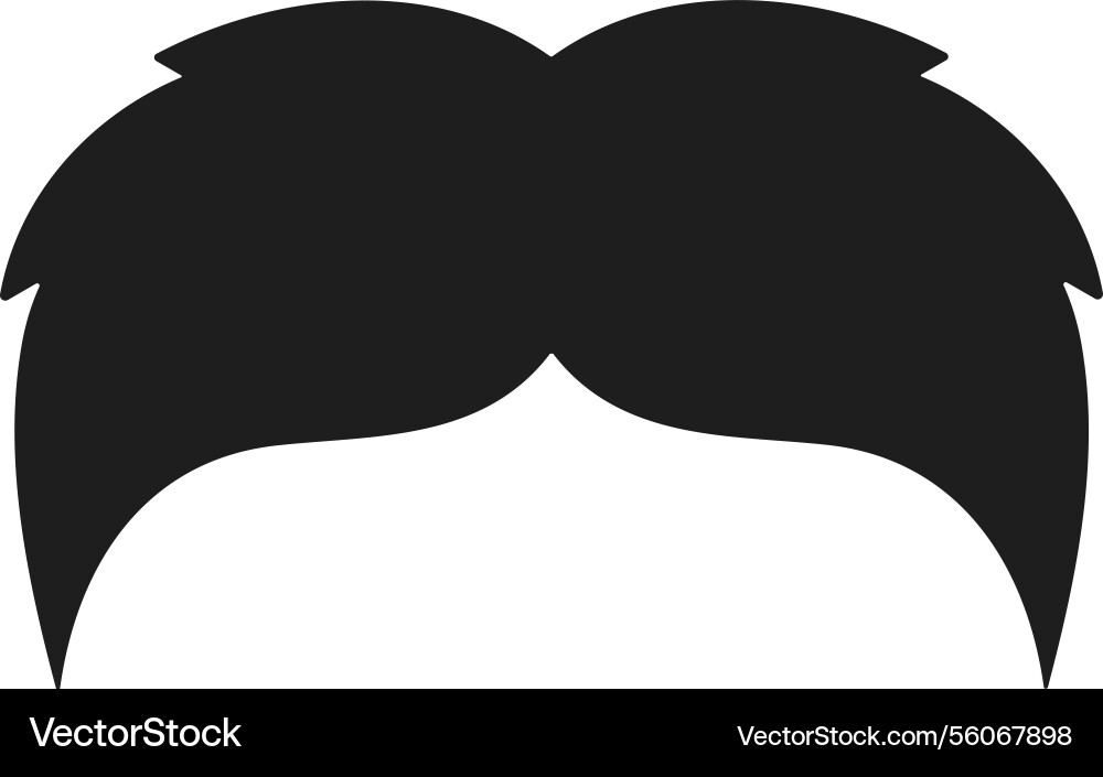 Klassischer Schnurrbart und Haarsilhouette für Barber Klassischer Schnurrbart und Haarsilhouette für Barber vektorbild