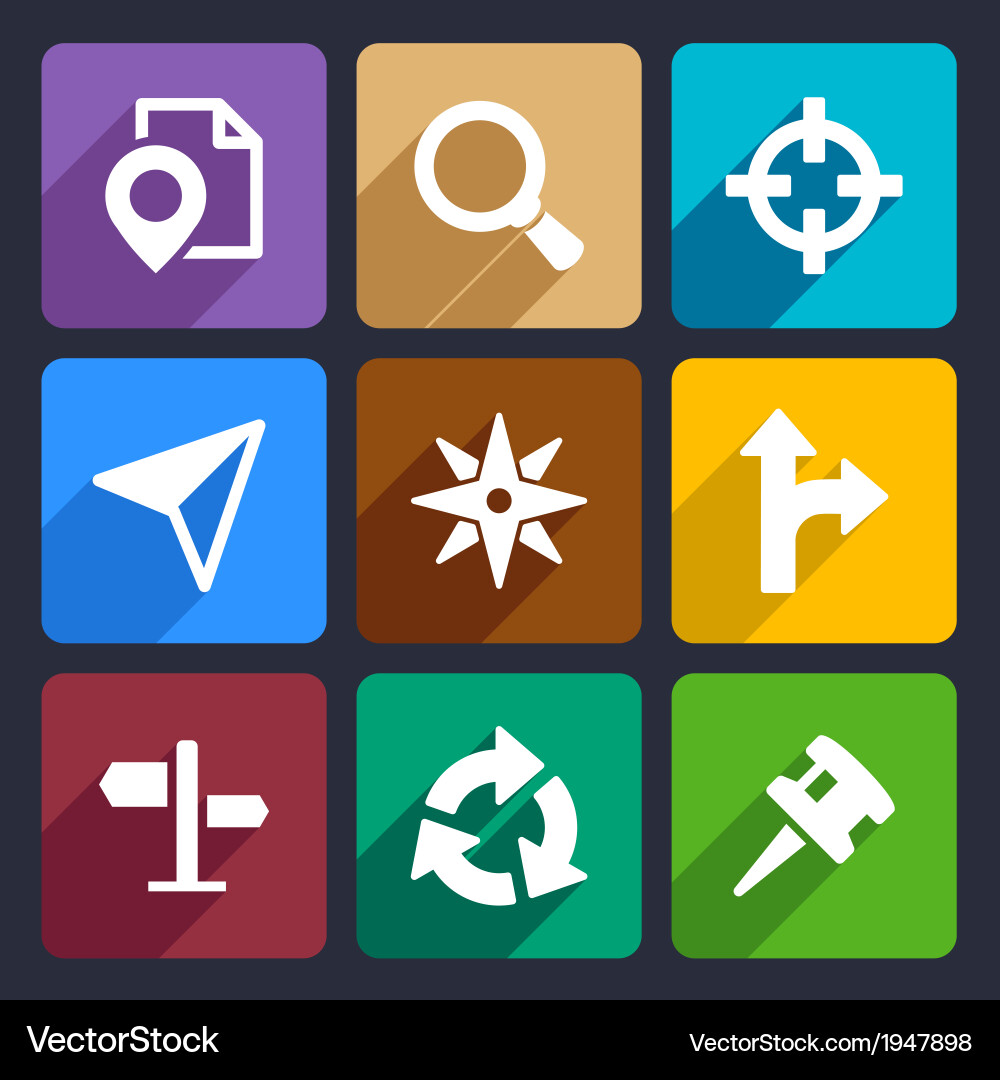 Map gps and navigation flat icons set 45 Vector Image