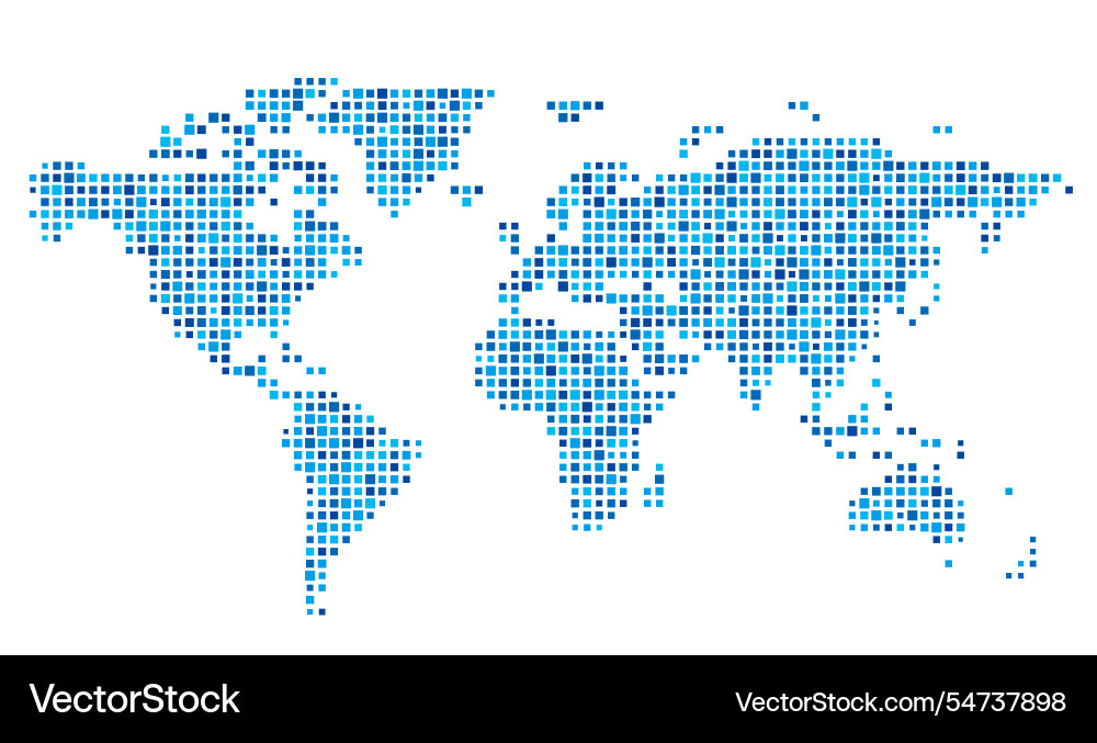 Map of the world with pattern mosaic dots Map of the world with pattern mosaic dots vector image