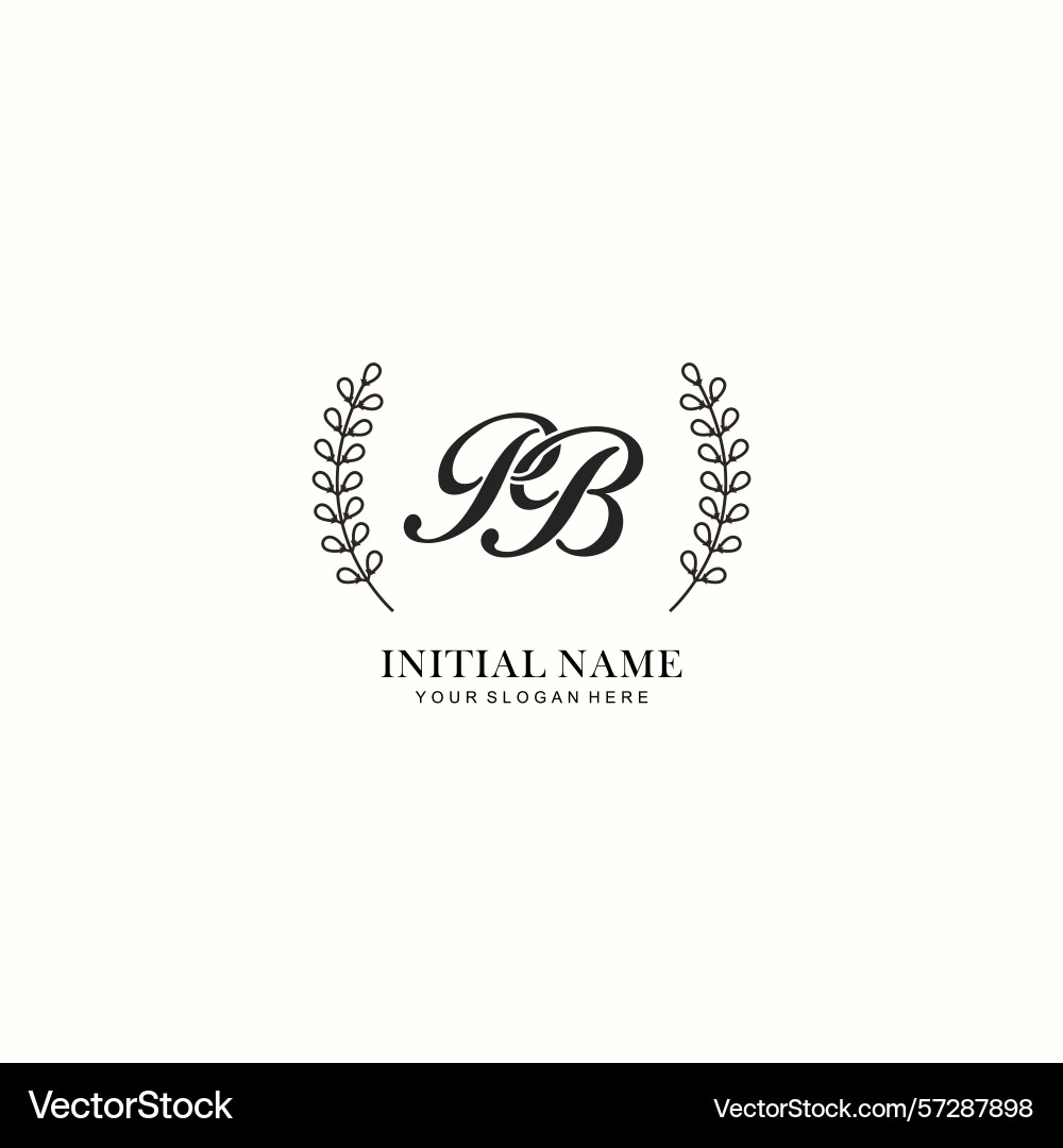 Pb initial logo templates with botanical elements Pb initial logo templates with botanical elements Vector Image