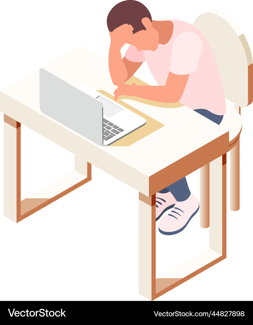 Sick worker diabetes composition vector image