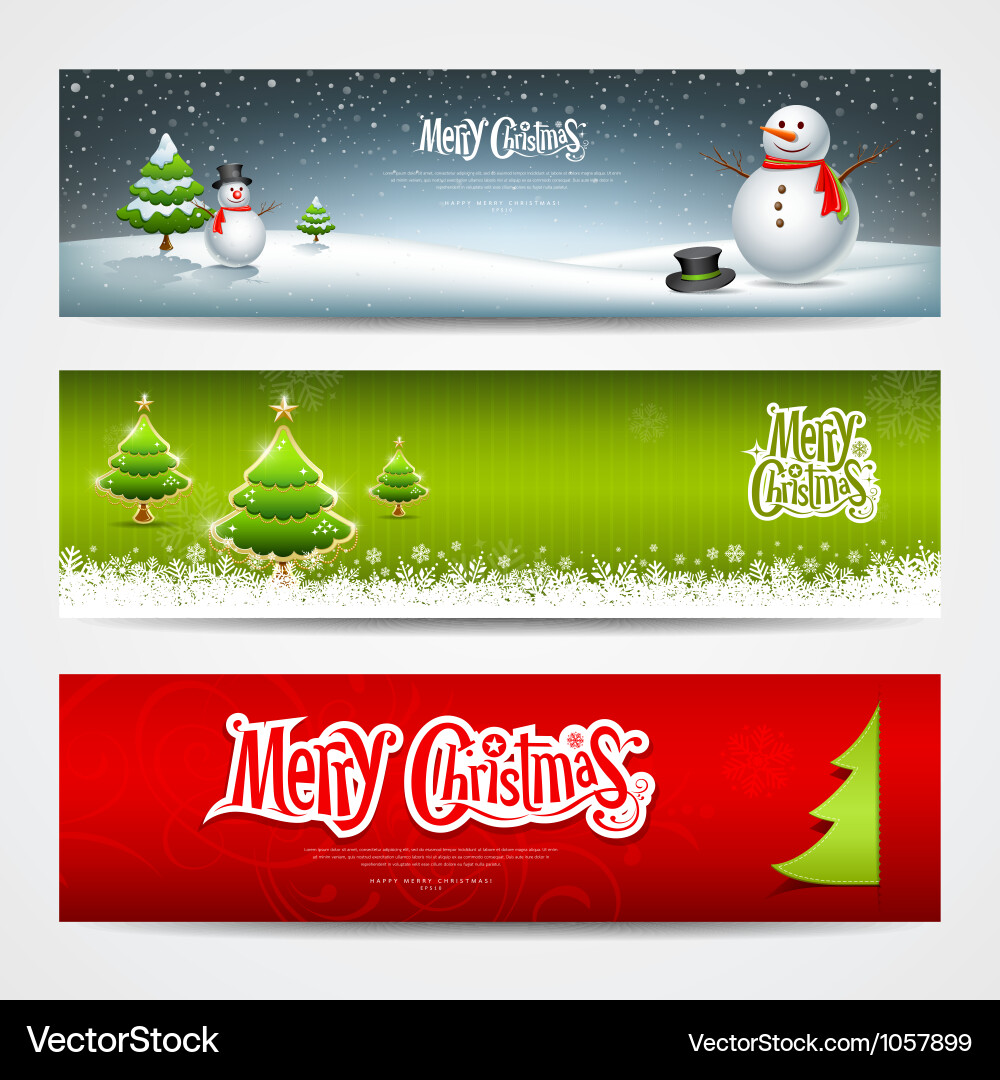 Christmas Banners Set Vector Image