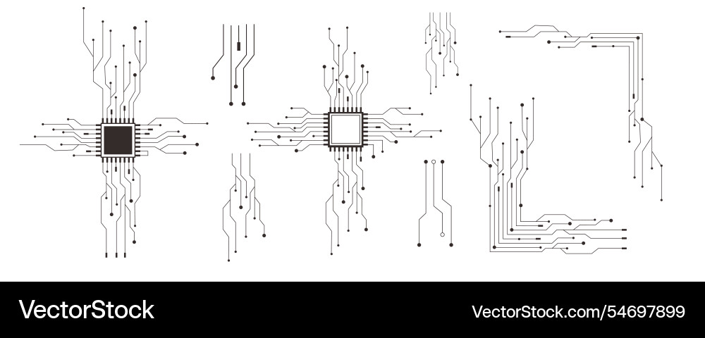 Circuit board line microchip software integrated Circuit board line microchip software integrated vector image