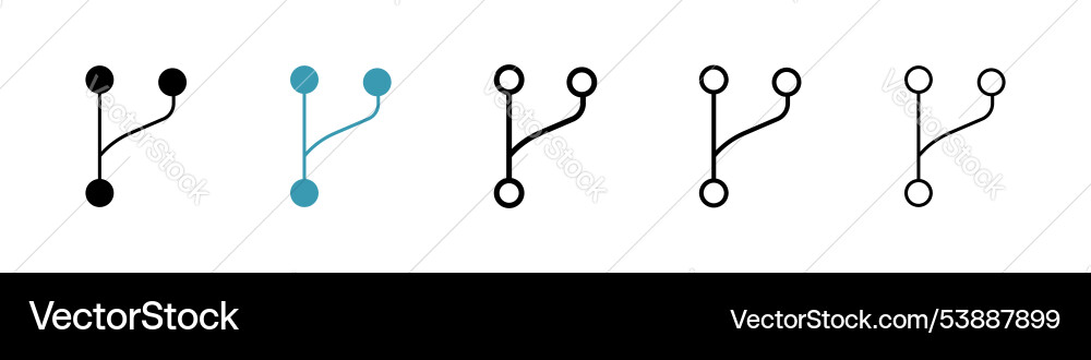 Code branch icon set Code branch icon set vector image